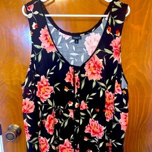 Black and pink sleeveless blouse